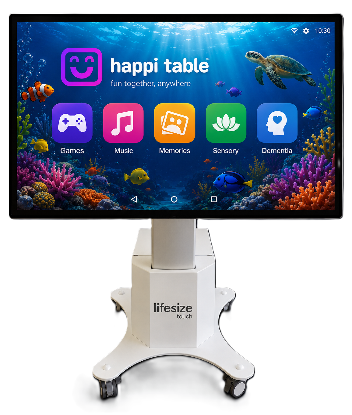 This picture shows an interactive table for care homes.